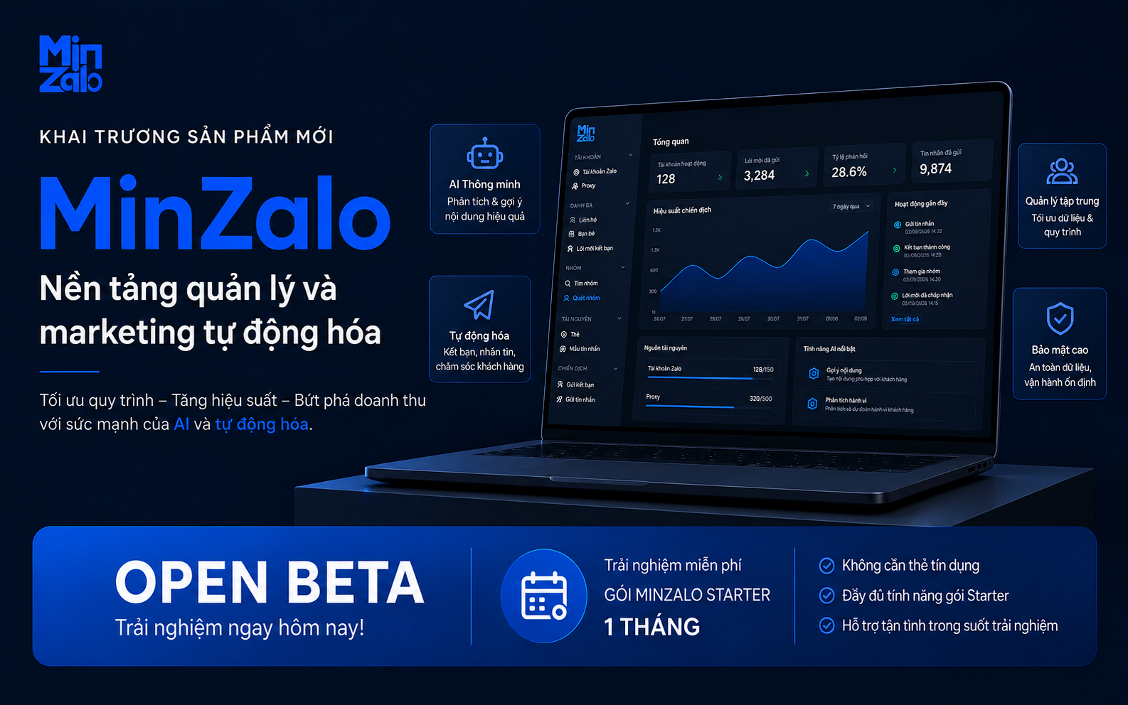 MinZalo Khởi Chạy Chương Trình Open Beta: Trải Nghiệm Miễn Phí Gói MinZalo Starter 01 Tháng